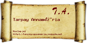 Tarpay Annamária névjegykártya